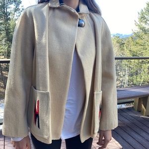 Vintage Fred Harvey El Grandee Wool Coat with Silver Button (Size Medium)
